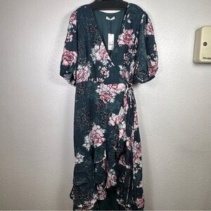 City Chic Women's Floral Jade Blossom
Maxi Wrap Dress Ruffle Tie 20